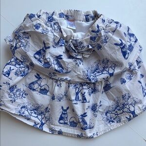 Girls Blue and White blue belle Easter Bunny Print adjustable Skort Gymboree 8